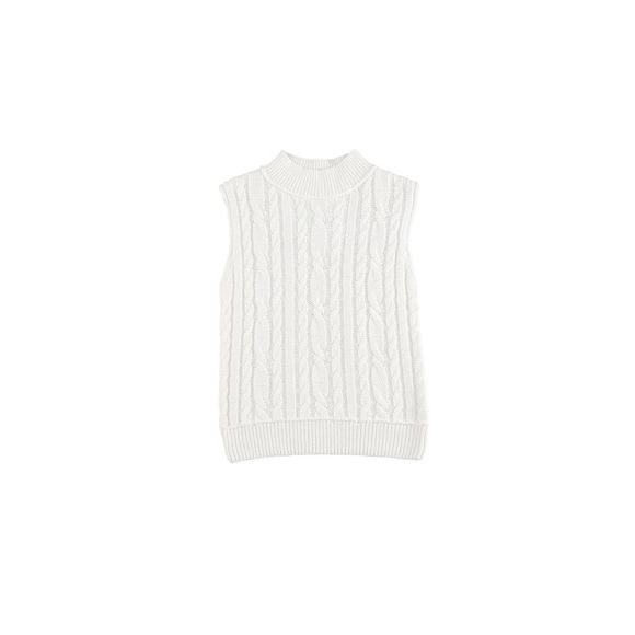 Azura Exchange  High Neck Cable Knit Sweater Vest - Picture 13 of 13